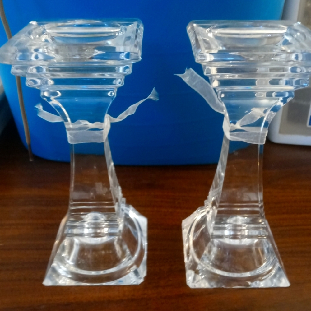 Crystal candle holders